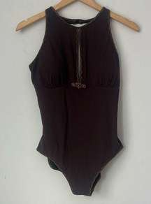 Gottex Vintage Brown One Piece Ladies Swimsuit Sz 14 ◼️