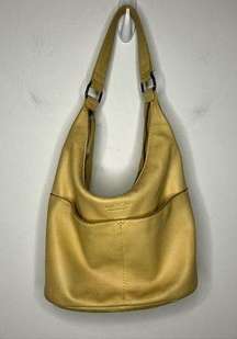 American Leather Co. yellow leather hobo bag shoulder purse