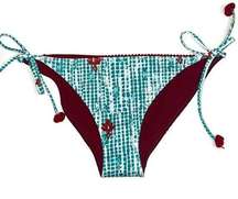 NWOT Poupette St Barth Lucy Bikini Bottom XS Aqua Fanciful