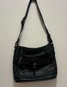 Stone & Co. Black Leather Shoulder Bag Women’s Casual Adjustable Strap