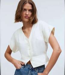 Pleated Short-Sleeve Top