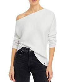 n:PHILANTHROPY White Ribbed Off Shoulder Long Sleeve Sweater NWT size Large