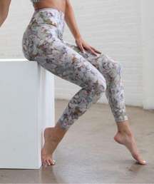 SAVVI Miya Petal Floral Leggings Botanical Smooth M Medium High Waisted