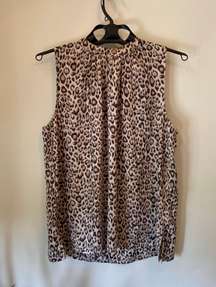 LOFT Animal Print Blouse Size Large 