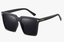 Large frame square sunglasses in black