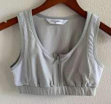 Gottex Gray Zip Front Sports Bra Zip Front Medium