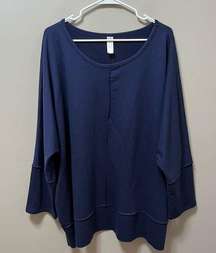 Spanx Perfect Length Top Dolman 3/4 Sleeve Navy size 3X