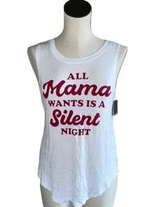 NWT Grayson /Thread All Mama Wants Is A Silent Night Tank Top White Small