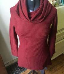 Reba NWT waffle cowl neck tunic