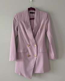 Pretty Little Thing Blazer Dress Gold Button Purple Size 2