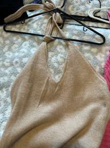 Knit Tan Sweater Tank Dress