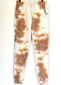 NWT MATE the Label Brown/Tan Tie Dye Organic Terry Classic Jogger - XS