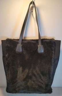 Gap Oversized Black Faux Fur Tote