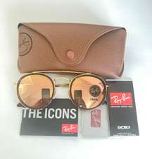 Rayban Sunglasses Round Double Bridge Gold Size 51mm