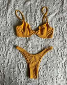 XS Yellow Bikini Top and Bottom Set