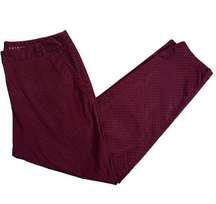 Talbots The Weekend Chino Size 10 Medium Maroon Black Polka Dot Cotton Cropped