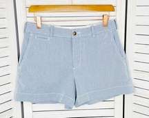 Polo Ralph Lauren Pinstripe Cotton Chino Shorts Blue White Size 2