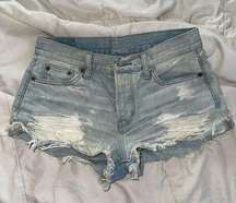 American Eagle distressed denim shorts. Size 0