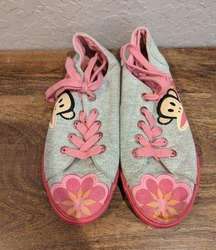 Paul Frank Julius monkey gray pink lace up sneakers size 5 ￼