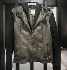 La Hearts Faux Leather Bomber jacket
