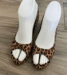 Rampage animal print peep toe shoes size 5