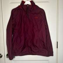 The North Face Dryvent Waterproof Rain Jacket Hooded Nylon Maroon Womens