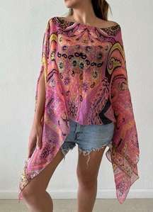 One size fits all chiffon poncho