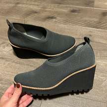 Eileen Fisher Marie Slip On Cushioned Wedge Grey Graphite 7.5 NWOB