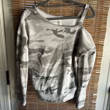 Aero Camo Sweatshirt Seriously Soft One Shoulder Top Small  New