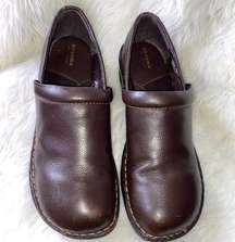 Sonoma Brown Leather Clogs 10 Medium