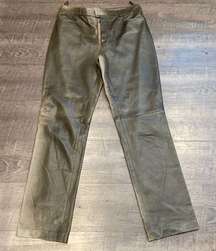 Gucci leather pants olive green