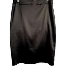 Tadashi Women's Black Satin Pencil Skirt Midi Stretch Size 12