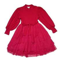 NWT Ivy City Co. Short Cosette in Red Tiered Tulle Skirt Fit & Flare Dress XL