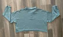 Long Sleeve Polo Sweatshirt, Women's Size Large Green NEW MSRP $39