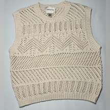 Industry beige see through sweater vest