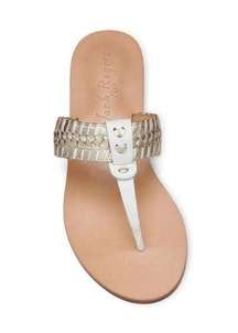 Jack Rogers Women's Tinsley Demi Wedge ,White/Platinum Size 8.5 US