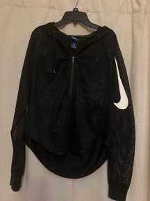 Mesh Hooded Black Jacket