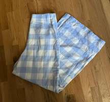 Blue Gingham Flowy Pants