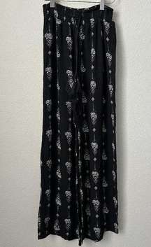 Mudd Medium Wide Leg Elephant Novelty Print Pull On Elastic Waist Stretchy Pant