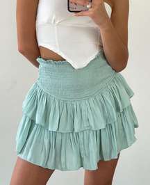 Teal Flowy Mini Skirt 