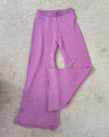 Purple Wide Leg Knit Pants