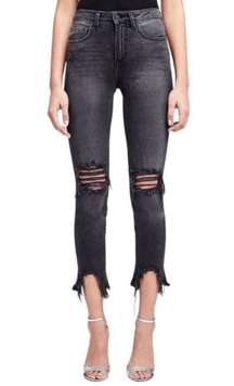 High Line Skinny High Rise Jeans in Nighttime Destruct Size 28