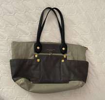 Tote Bag Grey and Brown Cow Leather