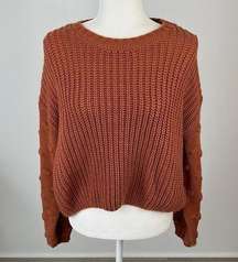 Moon & Madison Orange Knit Pullover Sweater Size M