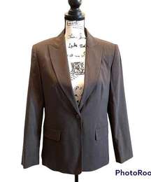 Talbots Blazer Jacket Brown Size 8 Petite Stretch workwear business Wool Blend