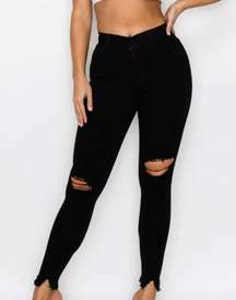 Black Skinny Ripped Jeans