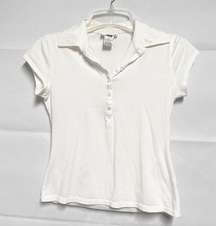 Energie Y2K White Polo Top Juniors Size Medium