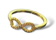 Infinity Diamond CZ Petite Gold Ring Size 6