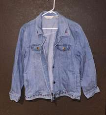 Embroidered Vintage Denim Jean Jacket Oversized 