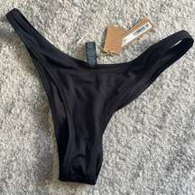 NWT  Swim Cheeky Tanga Bottoms in Black Size Small